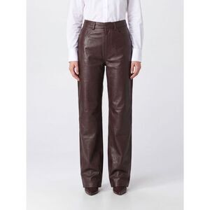 Rotate Women High-Waisted Wide-Leg Trousers Rotate In Smooth Lambskin Leather